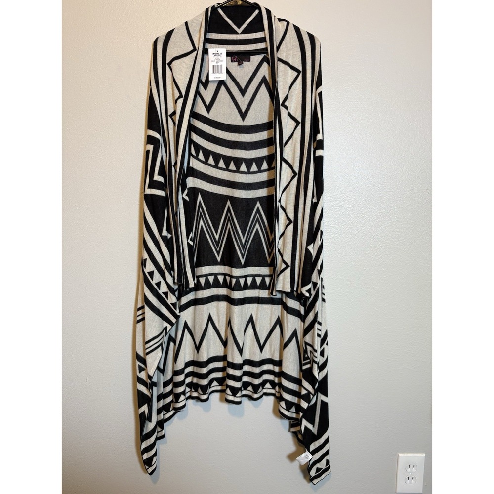 T/O Open Front Cardigan Boho Aztec Print Layering Desert Festival Southwestern